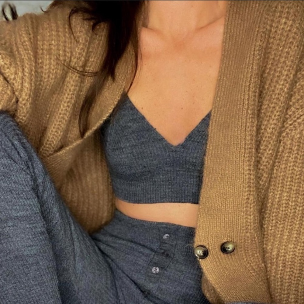 ZARA WOOL BLEND RIBBED LEGGINGS AND TOP